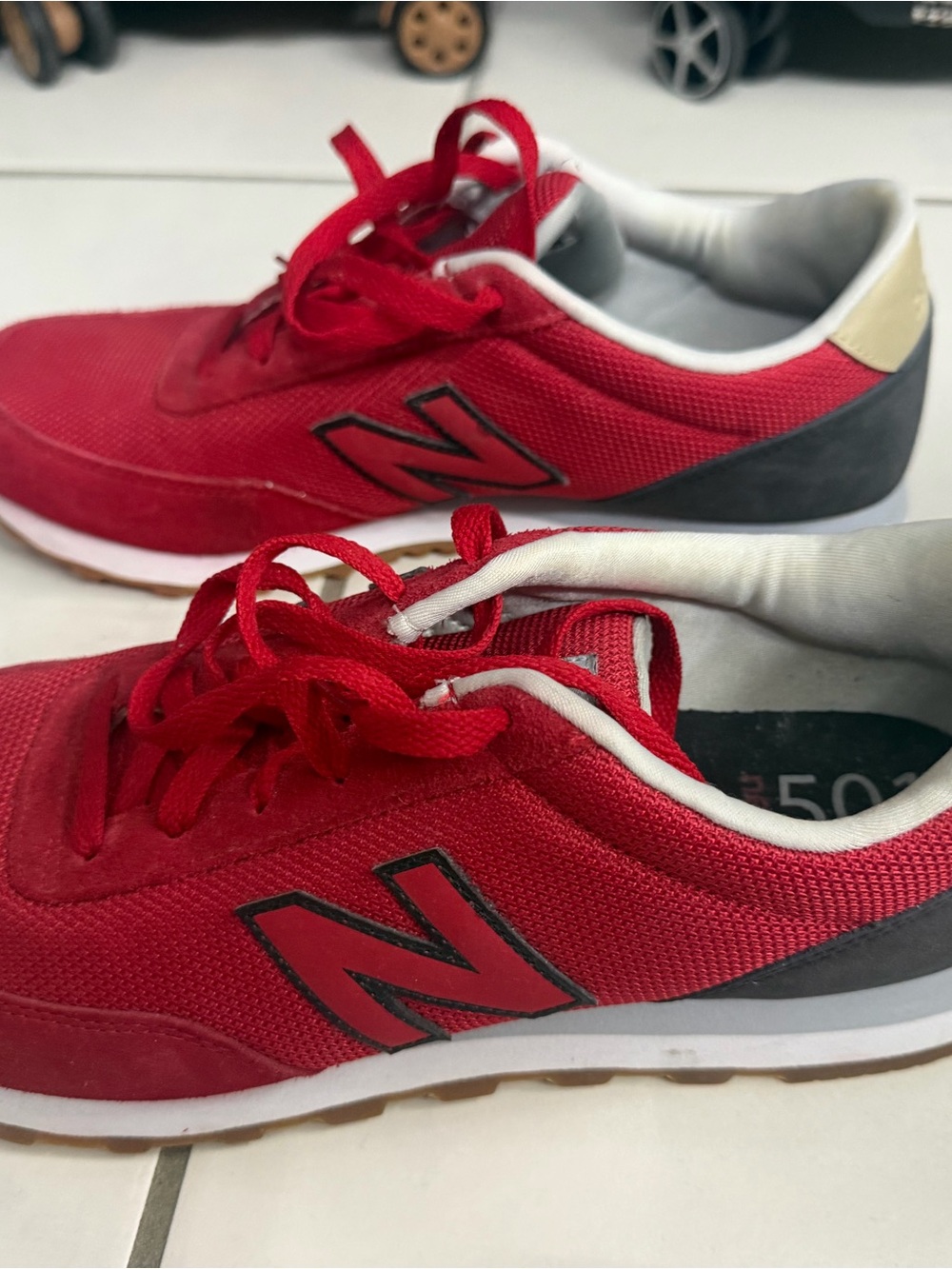 New Balance Men’s Red Mesh Athletic Sneakers